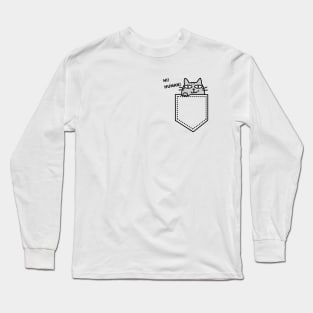 Cat says: Hi! Human! Long Sleeve T-Shirt